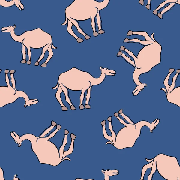 Вектор Ізолював Малюнок Верблюдами Діти Друкують Візерунок Тваринами Арабська Схема — стоковий вектор