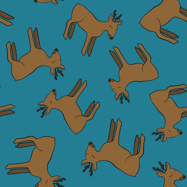 Geyik deseninin izole edilmiş temsilcisi. Hayvanlı çocuk deseni.