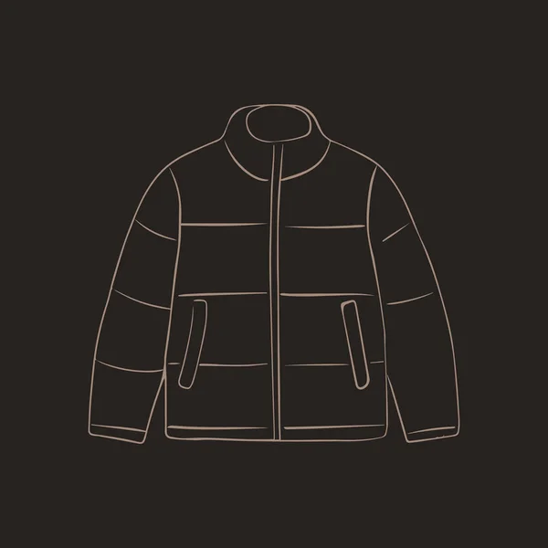 Векторная Изолированная Иллюстрация Зимней Куртки Рисунок Зимней Куртки — стоковый вектор