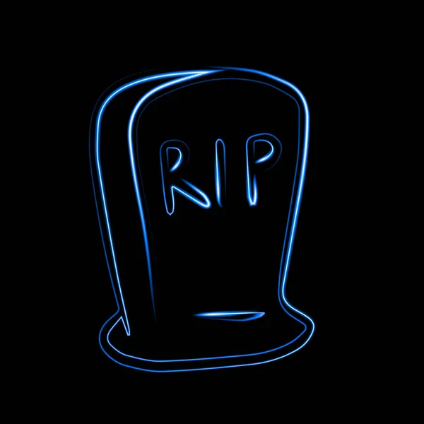 Vektor Mengisolasi Ilustrasi Kuburan Dengan Efek Neon Hari Peringatan Kematian - Stok Vektor