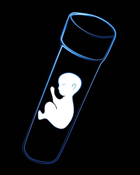 Bir Deney Tüpündeki Embriyonun Temsili Vektör Izole Edilmiş Suni Döllenme — Stok Vektör