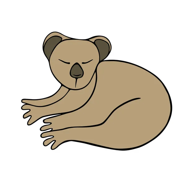 Ilustración Vectorial Aislada Koala Sobre Fondo Blanco — Archivo Imágenes Vectoriales
