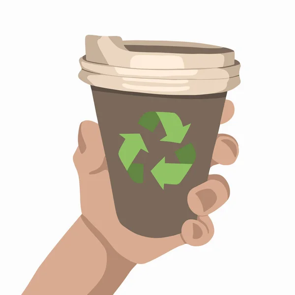 Coffee Cup Recycling Symbol Vector Isolated Illustration Paper Cup Coffee — Stock Vector