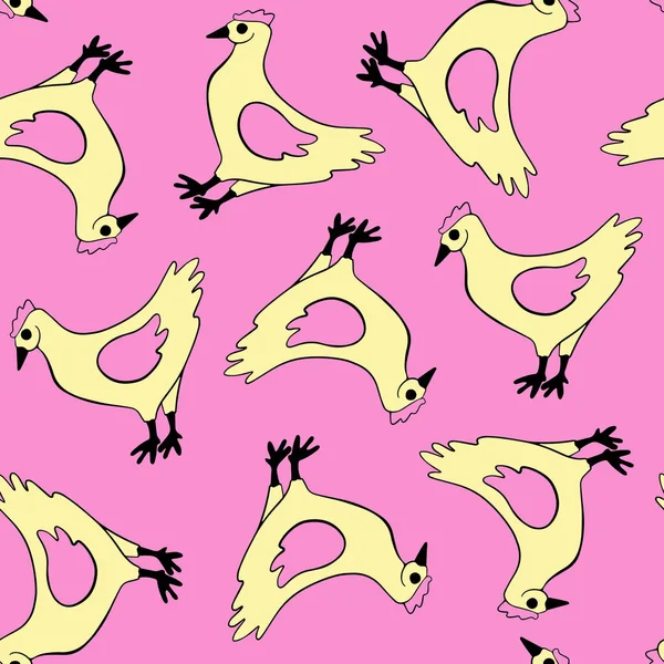 Vector isolated illustration of pattern with chickens. Children's pattern for printing.
