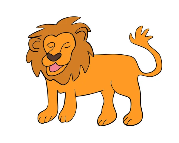 Vector Isolated Illustration Lion Animal White Background — Stock Vector