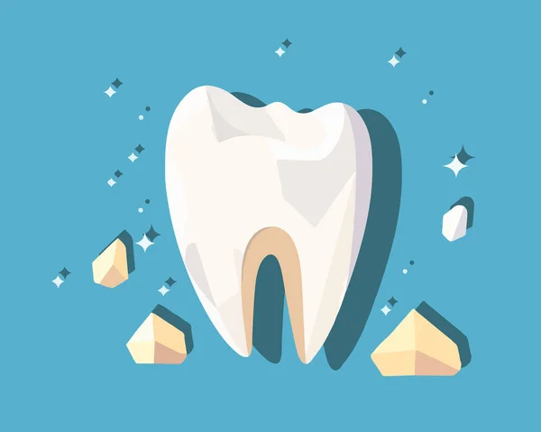 Ilustração Vetorial Isolada Dente Humano Fragilidade Dente Odontologia Decadência Dentária —  Vetores de Stock