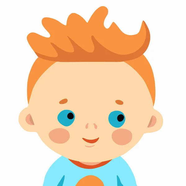 Erkek Bebek Portresinin Izole Edilmiş Bir Tasviri Kızıl Saçlı Bir — Stok Vektör