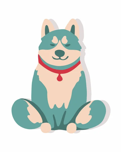 Векторная Изолированная Иллюстрация Собаки Йоги Собака Позе Лотоса — стоковый вектор