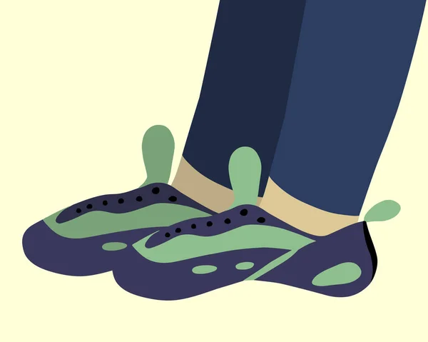 Векторная Изолированная Иллюстрация Рок Обуви Альпинистская Обувь — стоковый вектор