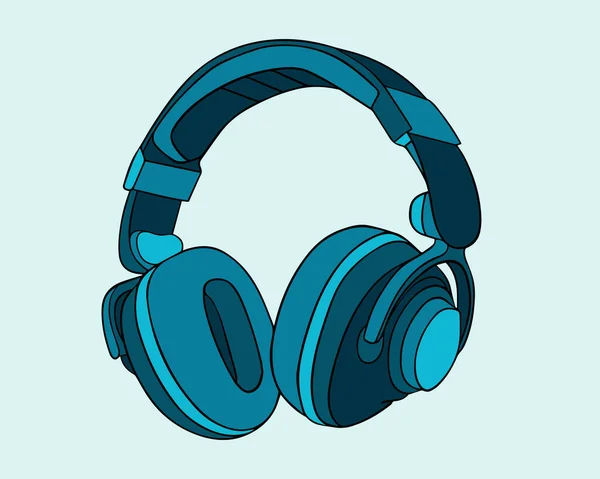 Vektor Izolált Illusztrációja Fejhallgató Zenét Hallgatni Egy Podcast Hallgatása — Stock Vector