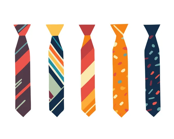 Vektor Isolierte Illustration Einer Reihe Von Krawatten — Stockvektor