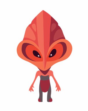 Vektör, bir uzaylının görüntüsünü izole etti. Uzaylı karakteri.