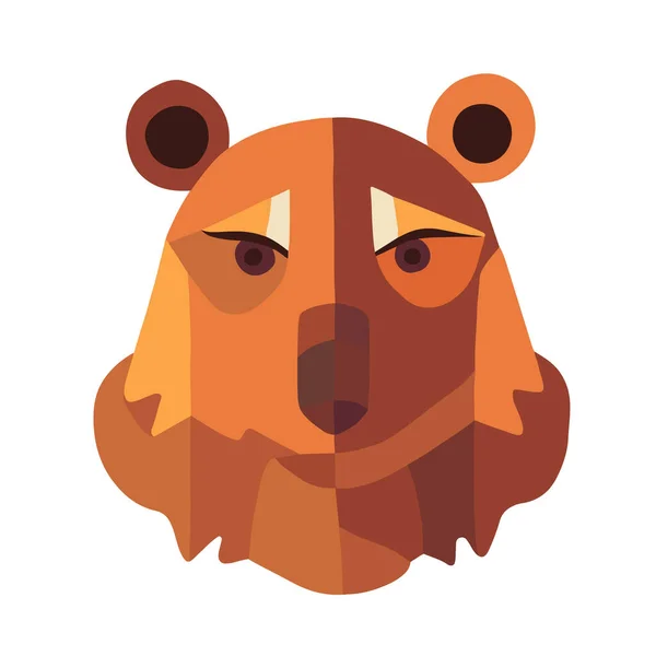 Ilustração Isolada Vetor Uma Máscara Urso Fundo Branco — Vetor de Stock