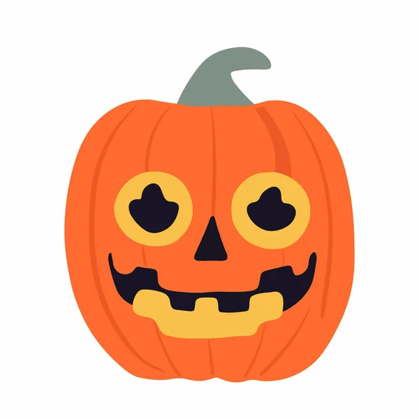 Vector Geïsoleerde Illustratie Van Een Halloween Pompoen Een Witte Achtergrond — Stockvector