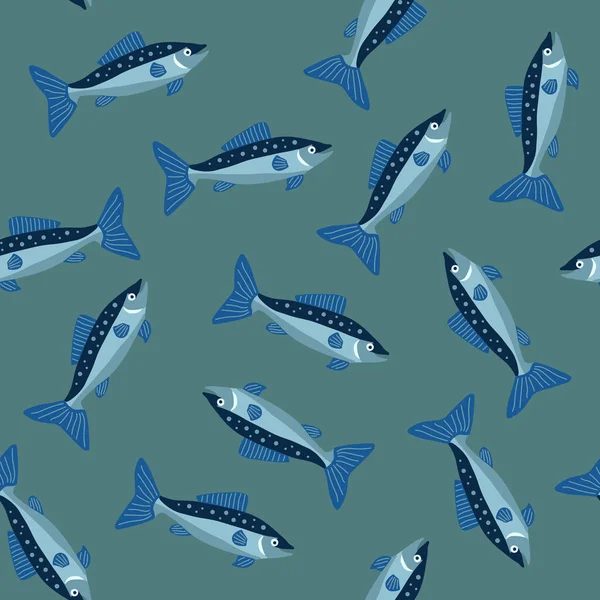 Διάνυσμα Απομονωμένη Απεικόνιση Του Προτύπου Ψάρια — Διανυσματικό Αρχείο