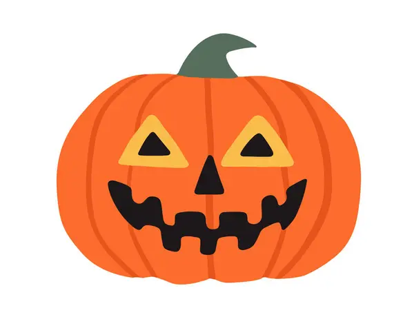 Vektor Elszigetelt Illusztráció Egy Halloween Tök Fehér Alapon — Stock Vector