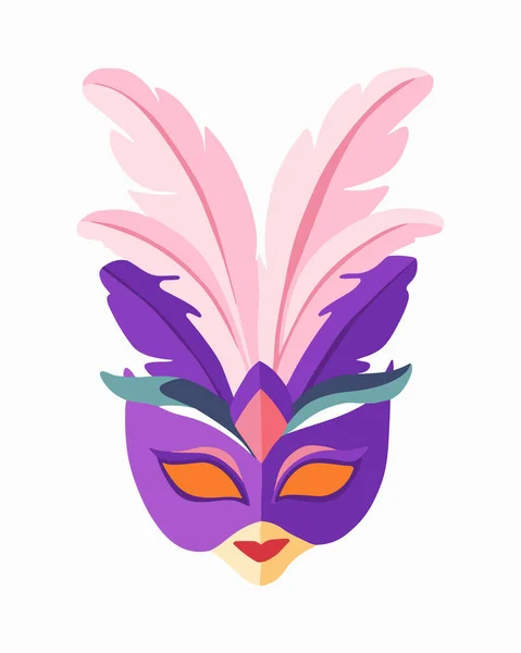 Carnival Mask White Background Purim Mask — Stock Vector