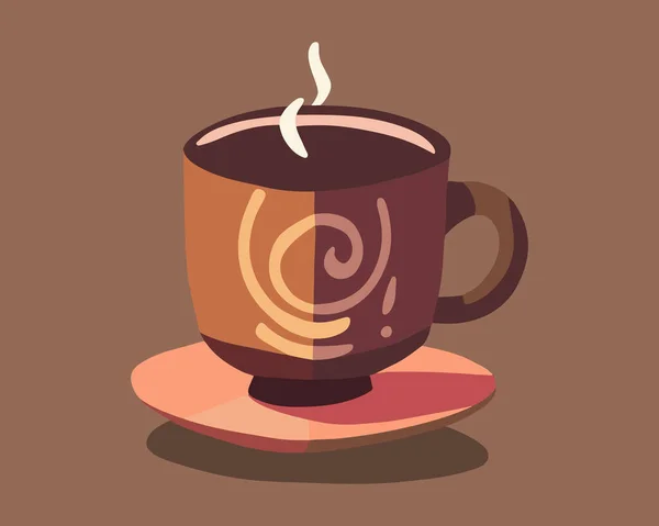 Vektorisolierte Illustration Einer Tasse Kaffee Auf Weißem Hintergrund Cafeteria Heißgetränk — Stockvektor