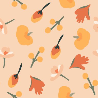 Çiçeklerle deseni izole eden vektör. Kıyafet modeli.