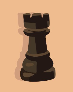 Kale satranç taşının izole edilmiş vektör çizimi