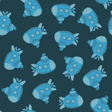 Denizaltılarla deseni izole eden vektör çizimi.