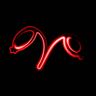 Çarpıcı neon bir gül ağacı eserini aydınlatıyor, karanlık, sanatsal yeteneği ve yeteneği ön plana çıkarıyor.