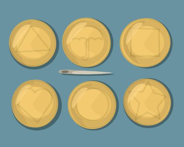 Korece oyun dalgona setinin izole edilmiş görüntüsü.