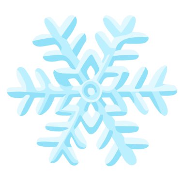 Beyaz arkaplanda kar tanesinin izole edilmiş vektör çizimi.