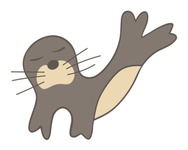 Beyaz arkaplandaki kürk mührünün izole edilmiş bir temsili vektörü..