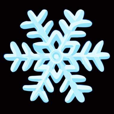 Neon efektli kar tanesinin izole edilmiş vektör çizimi.