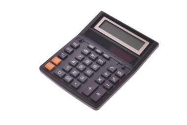 Hesap makinesi beyaz arkaplanda izole edildi