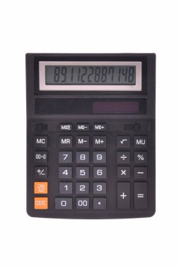 Hesap makinesi beyaz arkaplanda izole edildi