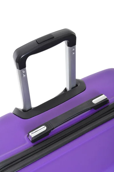 白い背景に紫の旅行スーツケース — ストック写真