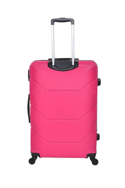 Pinkfarbener Reisekoffer Auf Weißem Hintergrund — Stockfoto