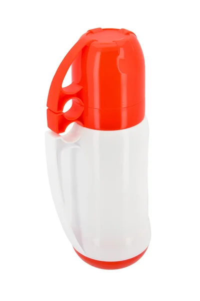 Piros Vákuum Lombik Fehér Alapon — Stock Fotó