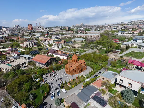 Die Armenische Kirche Aus Rotem Stein Jerewan — Stockfoto