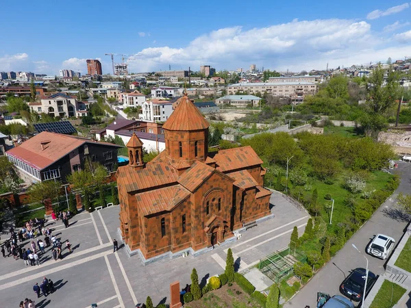 Červený Kámen Arménský Kostel Jerevan — Stock fotografie