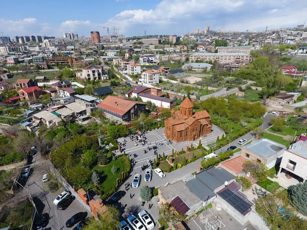 Die Armenische Kirche Aus Rotem Stein Jerewan — Stockfoto