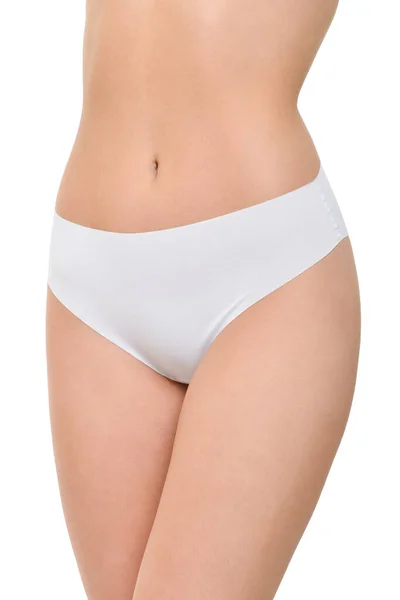 stock image Beautiful female body in white underwear