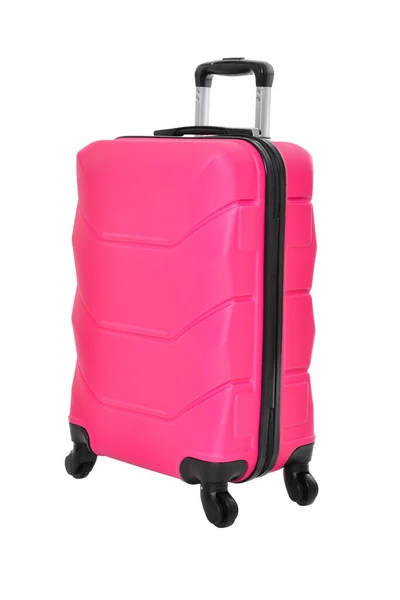Pink Travel Suitcase White Background — Stock Photo, Image