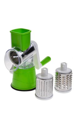 İzole edilmiş silindirik davul rendesi, döner peynir rendesi..