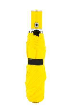 Beyaz arka plan üzerinde izole açık sarı şemsiye