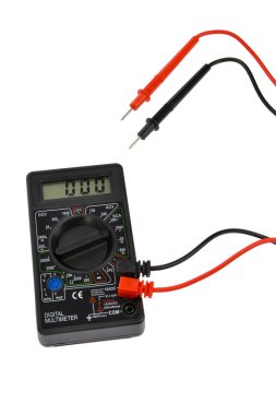 LCD Digital Multimetre Testi beyaz bir arkaplanda izole edildi