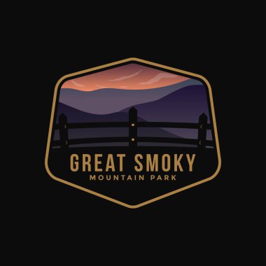 Büyük Smoky Ulusal Parkı ambleminin logo çizimleri.