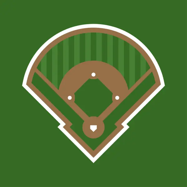 Ikona Boiska Baseballowego Płaskie Ilustracja Baseball Field Icon Design — Wektor stockowy