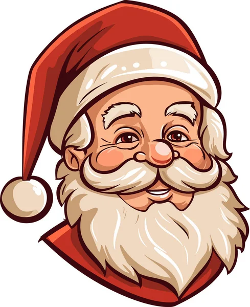 Noel Baba. Kırmızı elbiseli Noel Baba 'nın vektör çizimi.