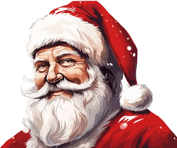Noel Baba. Kırmızı elbiseli Noel Baba 'nın vektör çizimi.
