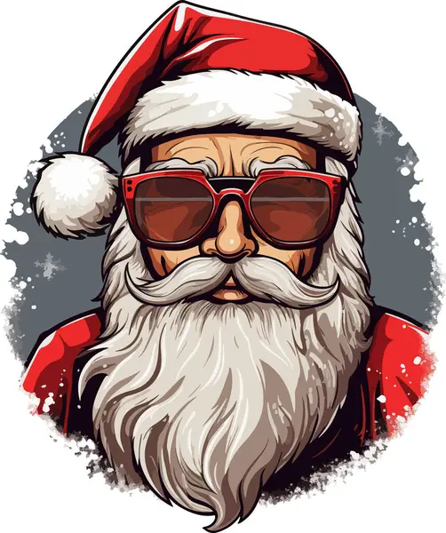 Noel Baba. Noel Baba 'nın kırmızı elbiseli modaya uygun hipster Vektör çizimi. Noel 'de. Yeni Yıl 2024