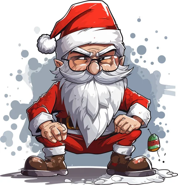 Noel Baba. Noel Baba 'nın kırmızı elbiseli modaya uygun hipster Vektör çizimi. Noel 'de. Yeni Yıl 2024