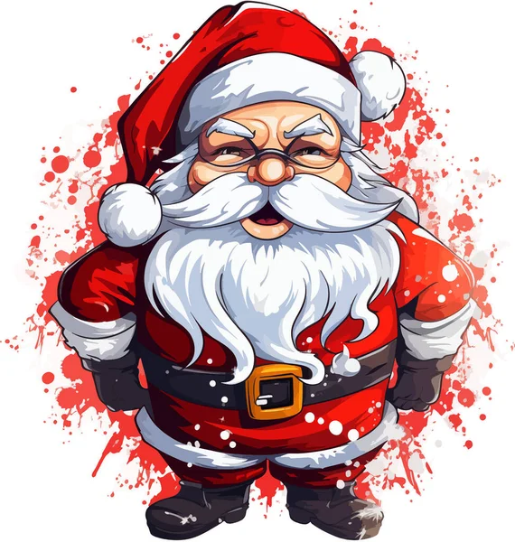 Noel Baba. Noel Baba 'nın kırmızı elbiseli modaya uygun hipster Vektör çizimi. Noel 'de. Yeni Yıl 2024